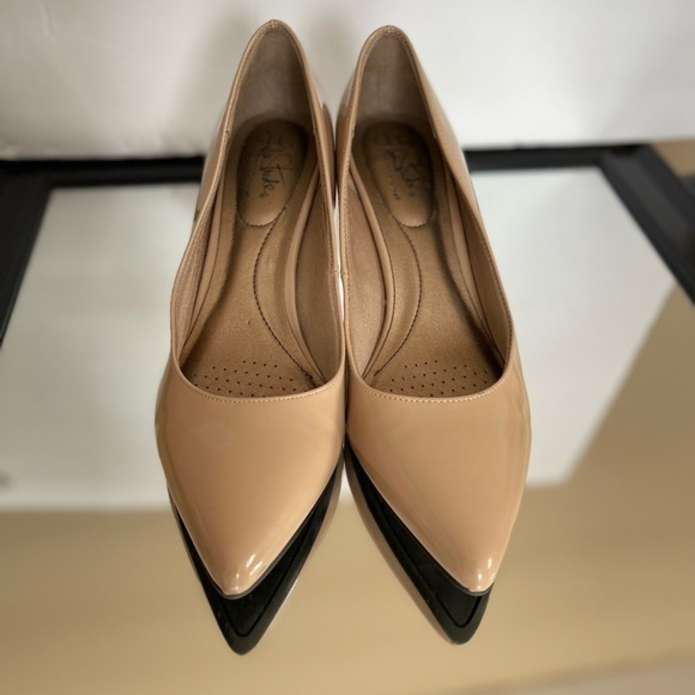 🏷️💚🔥Life Stride - Tan Patent Pointy Toe Pumps - 9